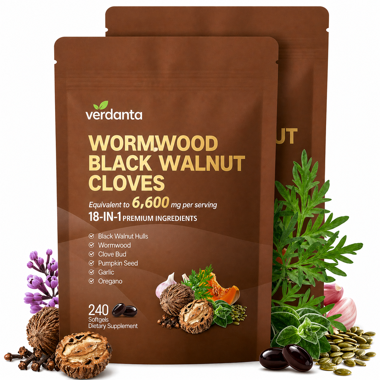 Wormwood Black Walnut Soft gels - 240 Count