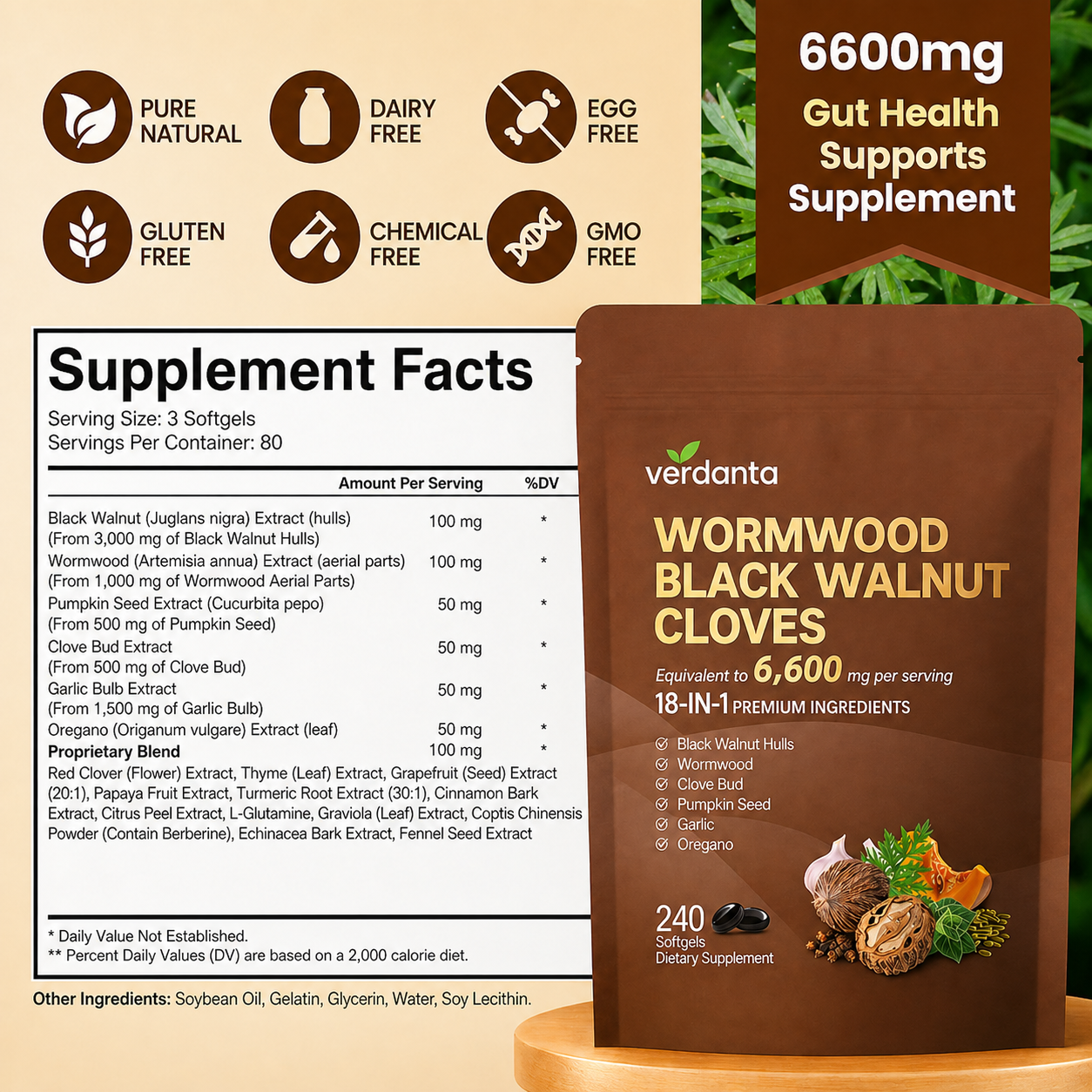 Wormwood Black Walnut Soft gels - 240 Count